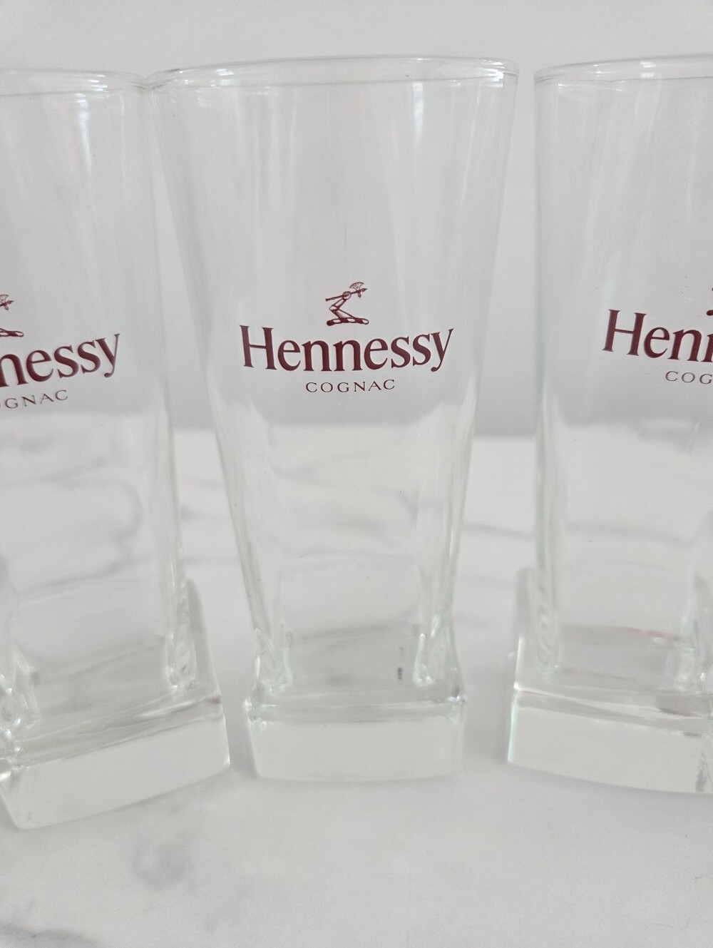 Hennessy Cognac Set of 6 Logo Glasses Barware Home Bar - Picture 3 of 14